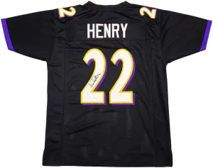 Derrick Henry Baltimore Signed Black Football Jersey BAS ITP