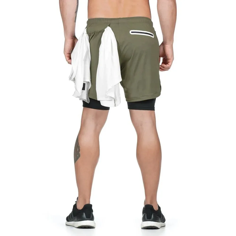 2 in 1 Running Shorts  Pocket Lining