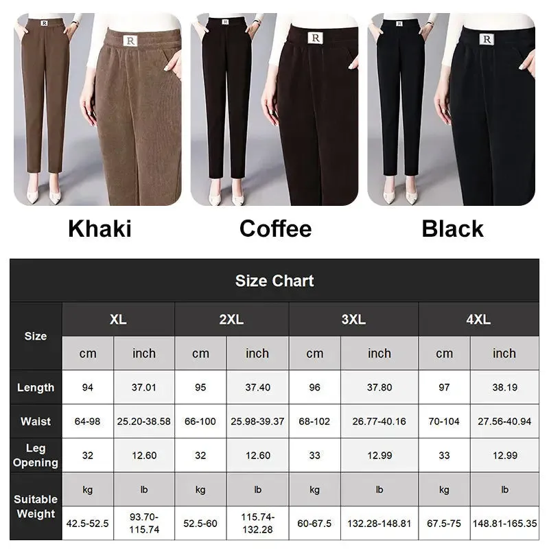 2023 New-Corduroy High Waist Straight Leg Plush Pants For Women