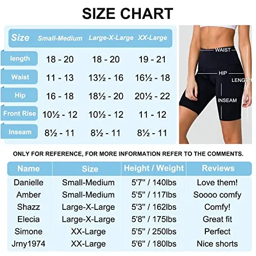 3 Pack Biker Shorts for Women – 8"/5"/3" High Waisted Tummy Control Workout Yoga Running Athletic Shorts