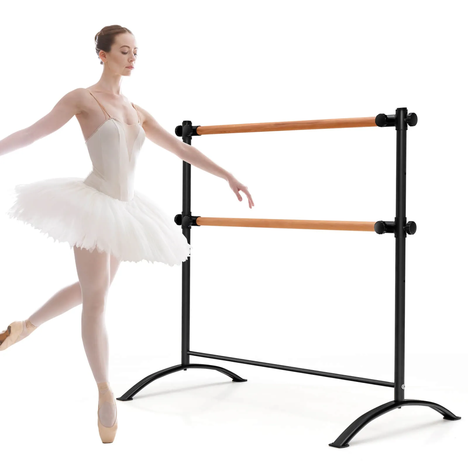 4 Feet Freestanding Ballet Barre with Height Adjustable-Black