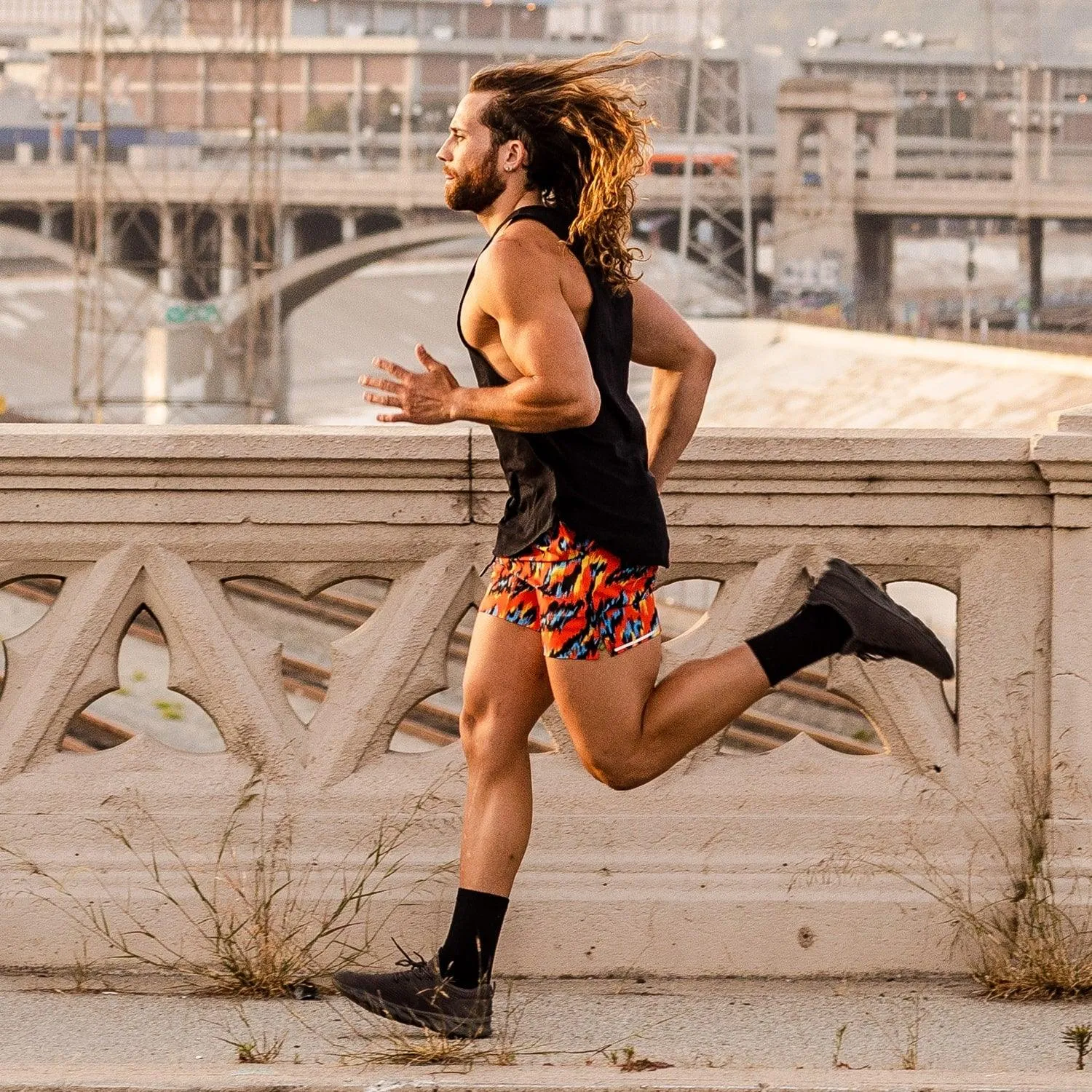 6 Inch Red Tiger Running Workout Shorts