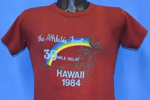 80s Nike Athletes Foot Relay Hawaii Rainbow Swoosh t-shirt Small