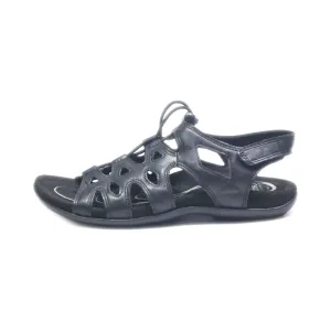 Abeo Flat Sandals Leather Black Colour For Women