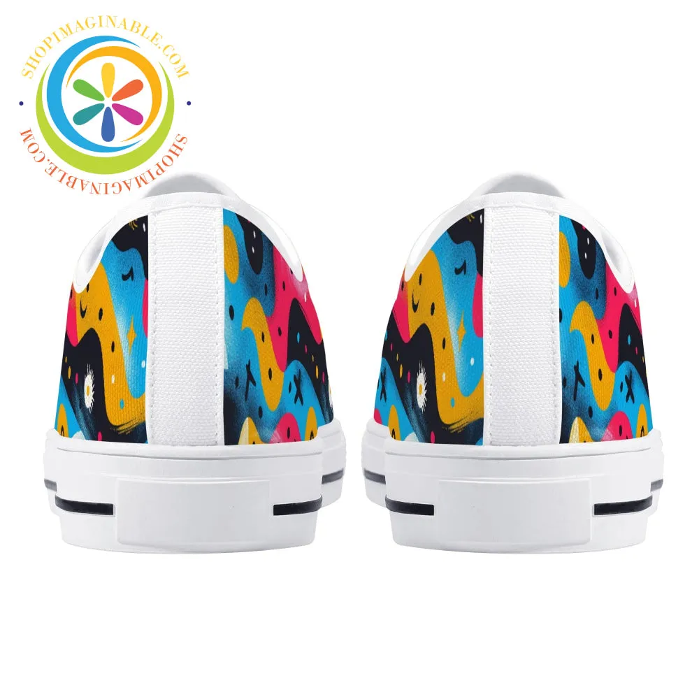 Abstract Swirl Ladies Low Top Shoes