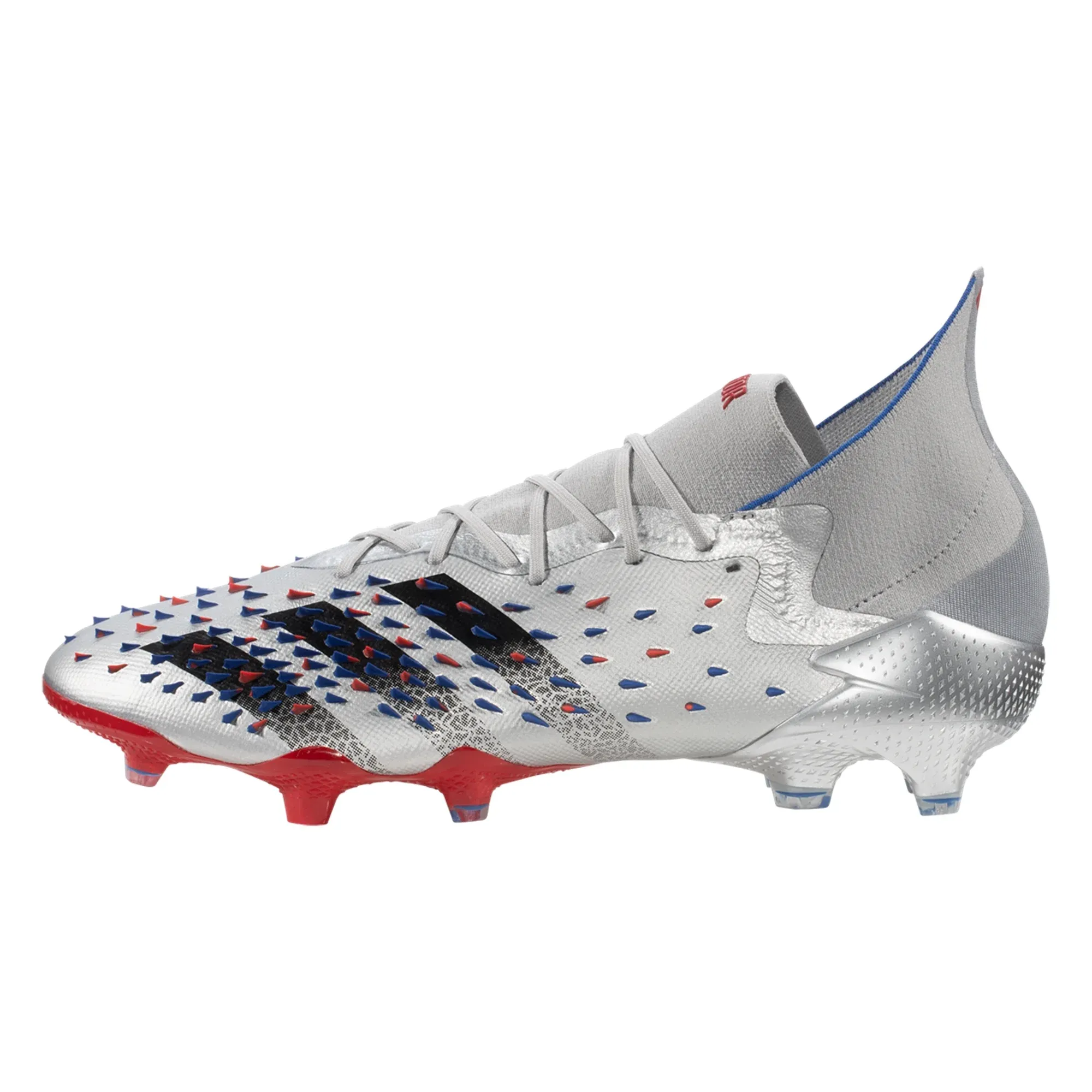 Adidas Predator Freak . 1 FG - Silver Met/Black/Royal blue