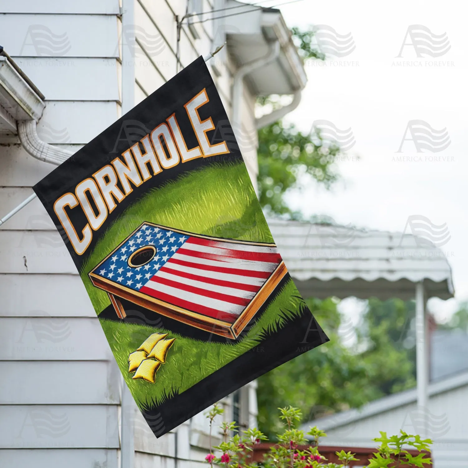 American Flag Cornhole Game Double Sided House Flag