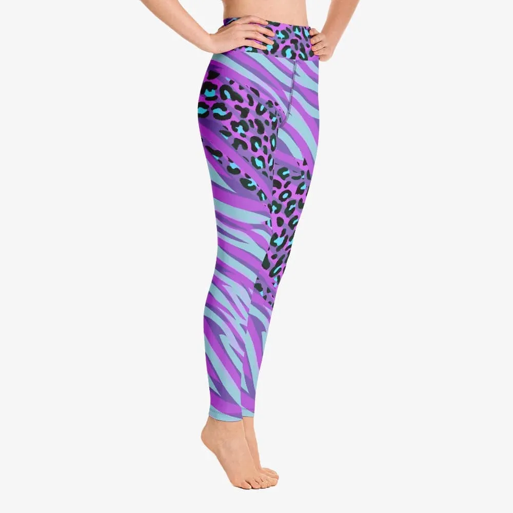 Animal Printed Leggings "Cheetiger" Purple