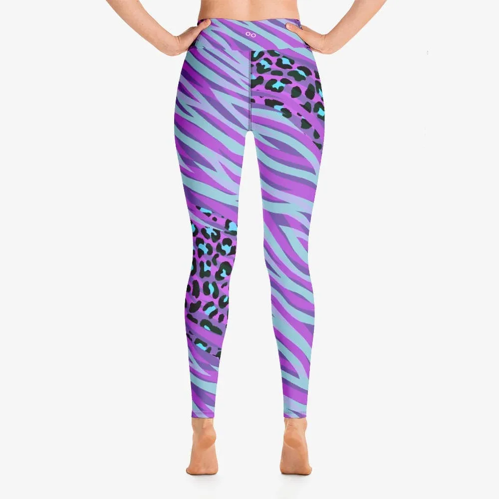 Animal Printed Leggings "Cheetiger" Purple