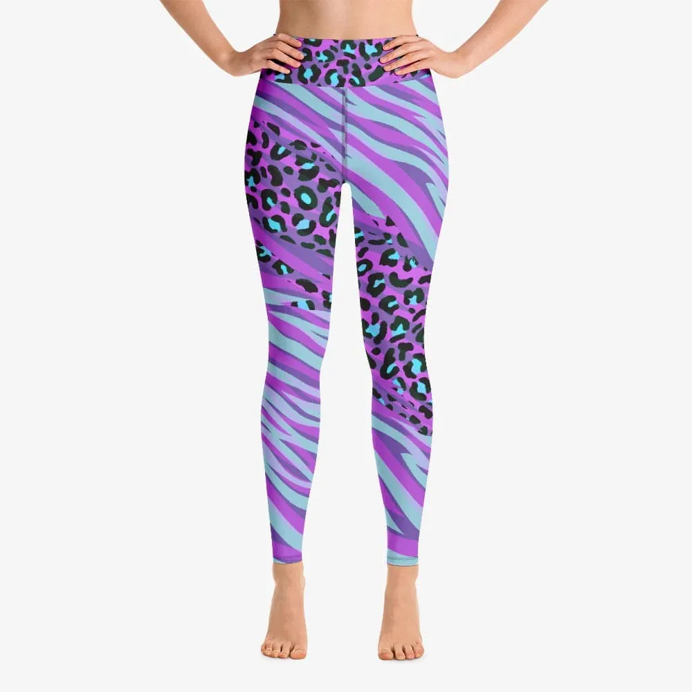 Animal Printed Leggings "Cheetiger" Purple