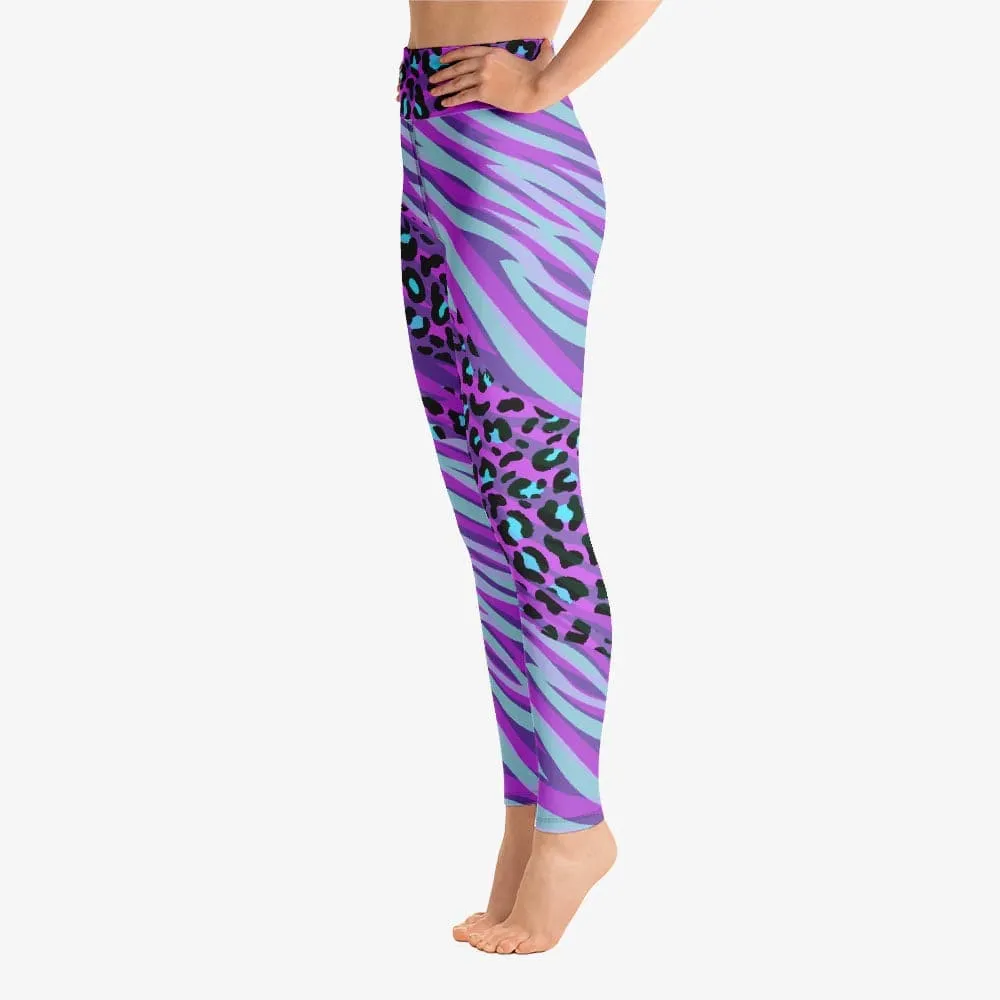 Animal Printed Leggings "Cheetiger" Purple