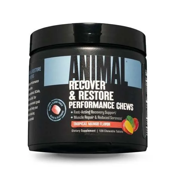 Animal Recover & Restore Performance Chews, Tropical Mango - 120 chewable tabs