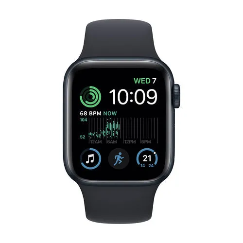 Apple Watch SE 2 (2022) 40mm (GPS CELLULAR) - Midnight Aluminum Case With Midnight Sport Band- Size:M/L - (MNTN3LL/A)