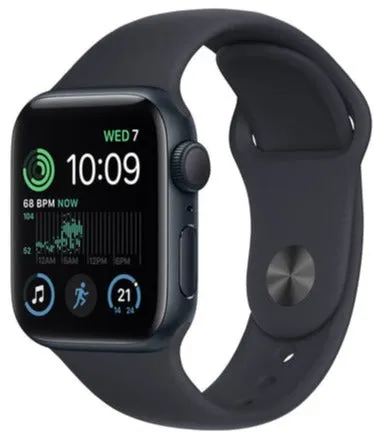 Apple Watch SE 2 (2022) 40mm (GPS) - Midnight Aluminum Case With Midnight Sport Band- Size:M/L - (MNT83LL/A | MNT83CL/A )