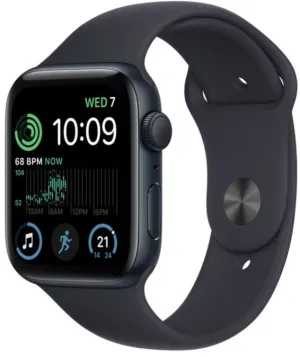 Apple Watch SE 2 (2022) 44mm (GPS) - Midnight Aluminum Case with Midnight Sport Band - Size: M/L - (3K600LL/A)