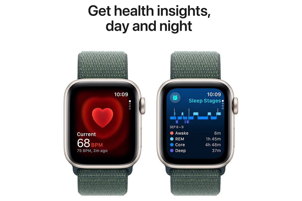 Apple Watch SE GPS   Cellular | 40mm | Starlight Aluminium Case with Lake Green Sport Loop