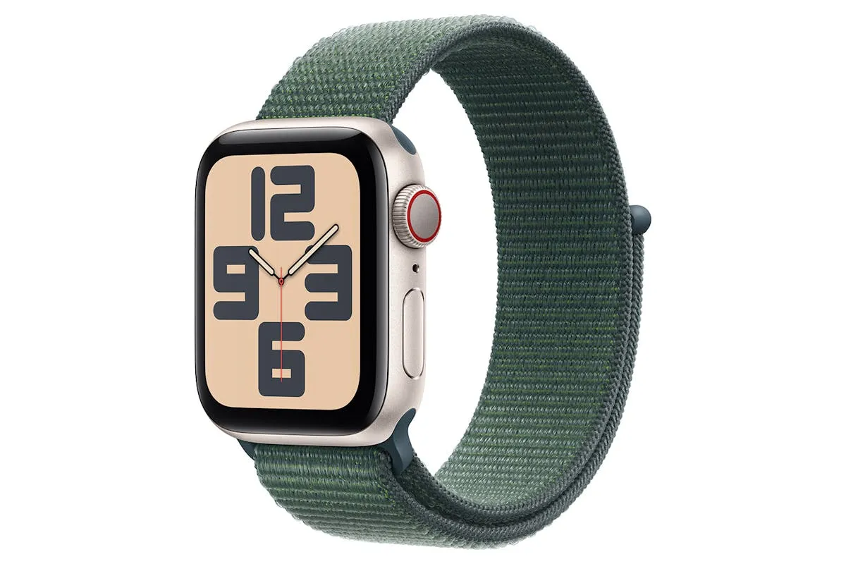 Apple Watch SE GPS   Cellular | 40mm | Starlight Aluminium Case with Lake Green Sport Loop