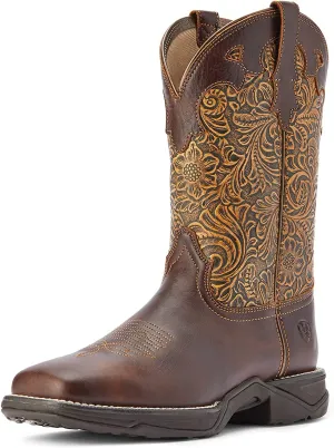 Ariat Women's Anthem Savanna Western Boot, Rich Clay/Brown Floral Emboss