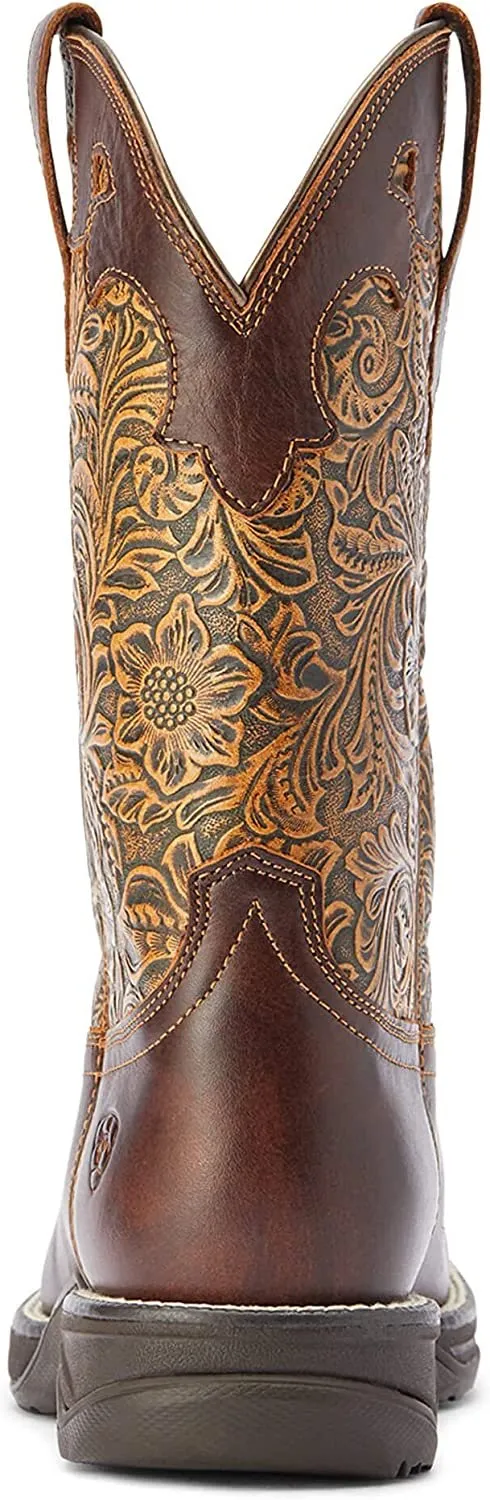 Ariat Women's Anthem Savanna Western Boot, Rich Clay/Brown Floral Emboss