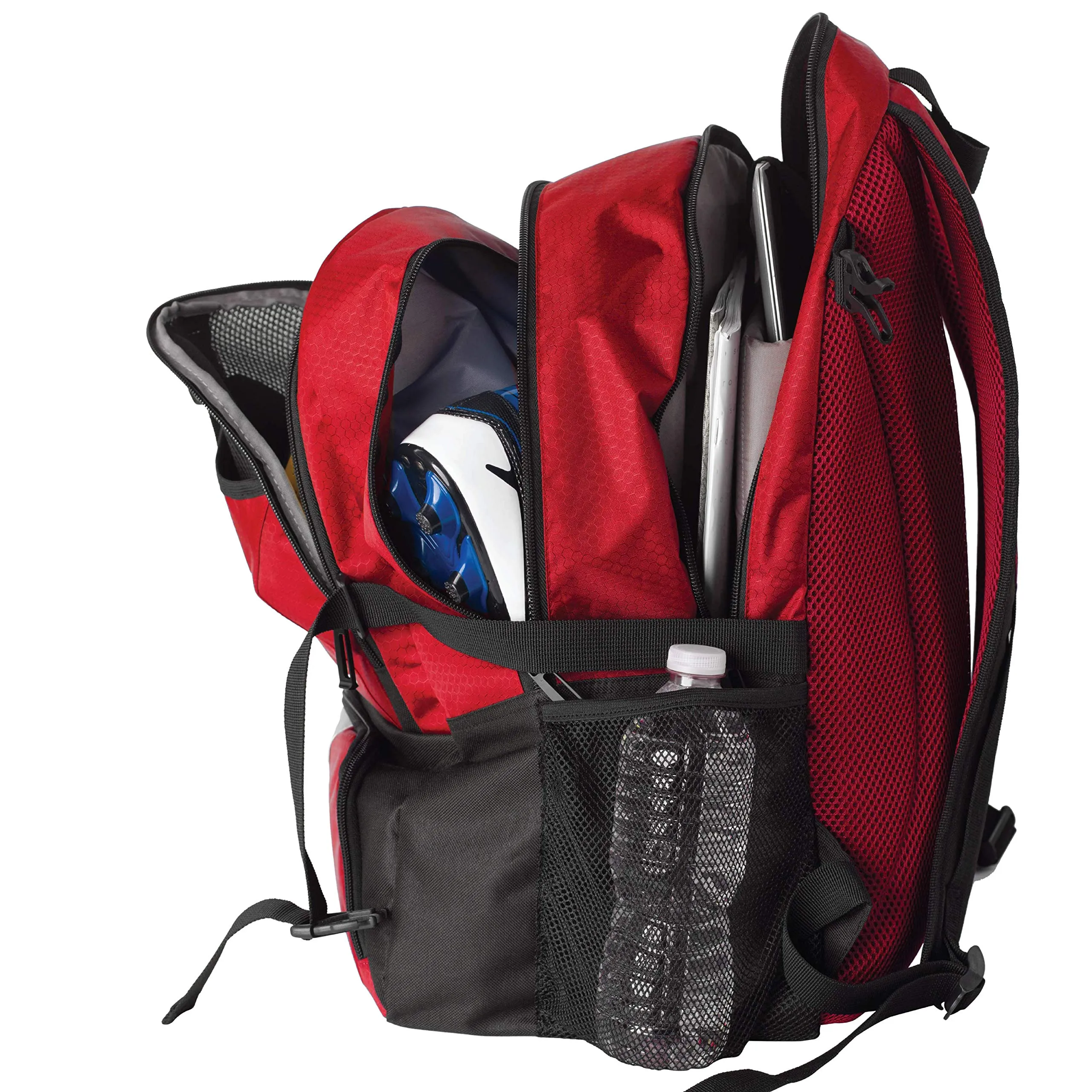 Athletico National Soccer Bag - Backpack for Soccer, Basketball & Football Includes Separate Cleat and Ball Holder (Red)