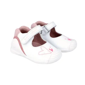 Biogateo Triple Heart White Mary Jane Shoes