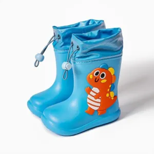 Blue Dinosaur 200Cartoon Unicorn Dinosaur Children Rain Boots Lace Up Eva Soft Boys Girls Rain Shoes Light Waterproof Non Slip Kids Rainboots