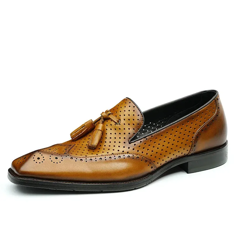 Breathable Genuine Leather Dots Formal Shoes