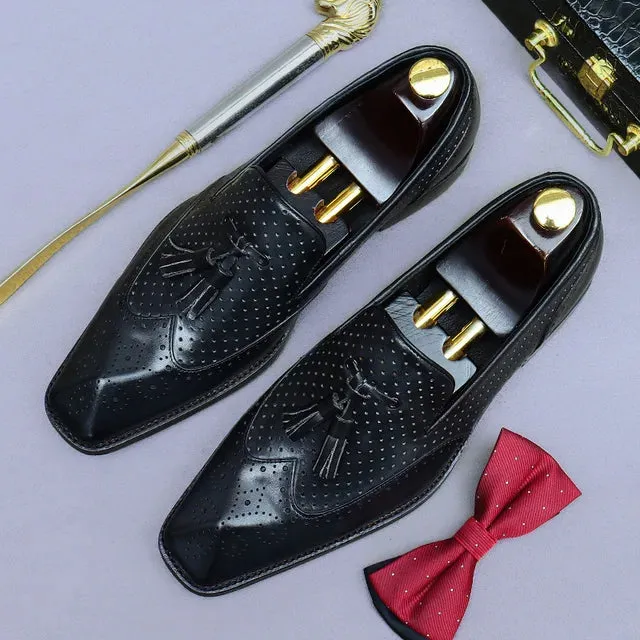 Breathable Genuine Leather Dots Formal Shoes