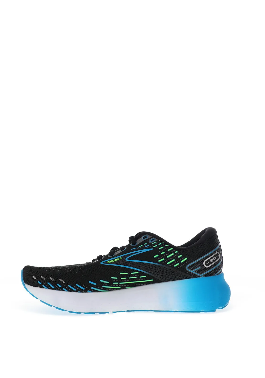 Brooks Mens Glycerin 20 Running Shoes, Black & Hawaiian Ocean