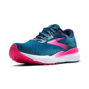 Brooks Women's Ghost 16 GTX Waterproof Neutral Running Shoe - Moroccan Blue/Pink/Yellow - 8.5 Medium