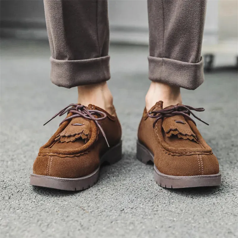 Brown Suede Leather Casual Loafers