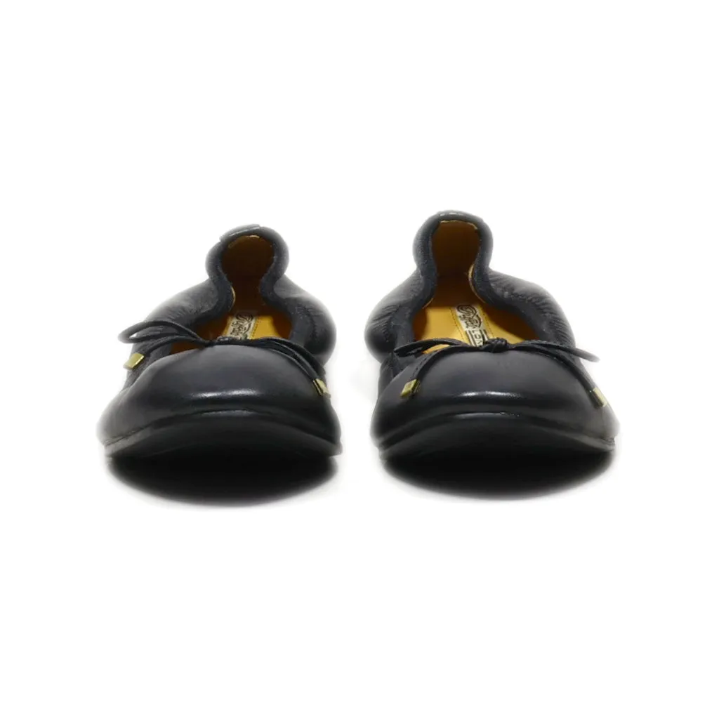 Buffalo Ballerinas Leather Black Colour For Women