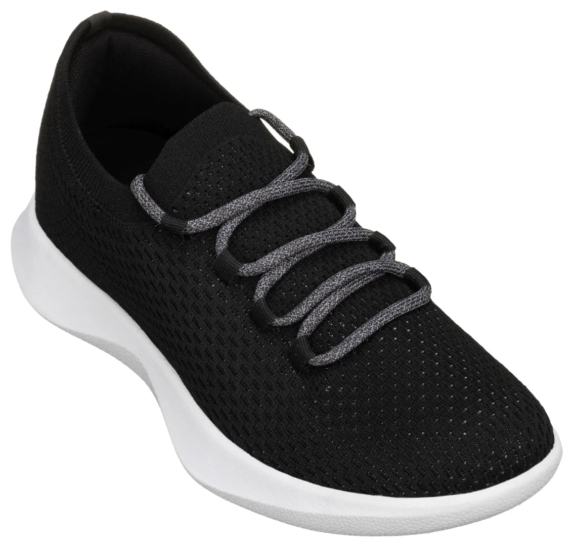 CALTO - Q082 - 2.4 Inches Taller (Black/Grey) - Ultra Lightweight Sneakers