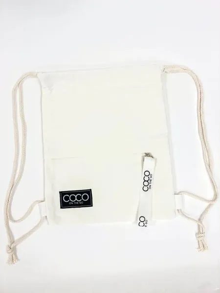 Canvas Backpack - White with Cream