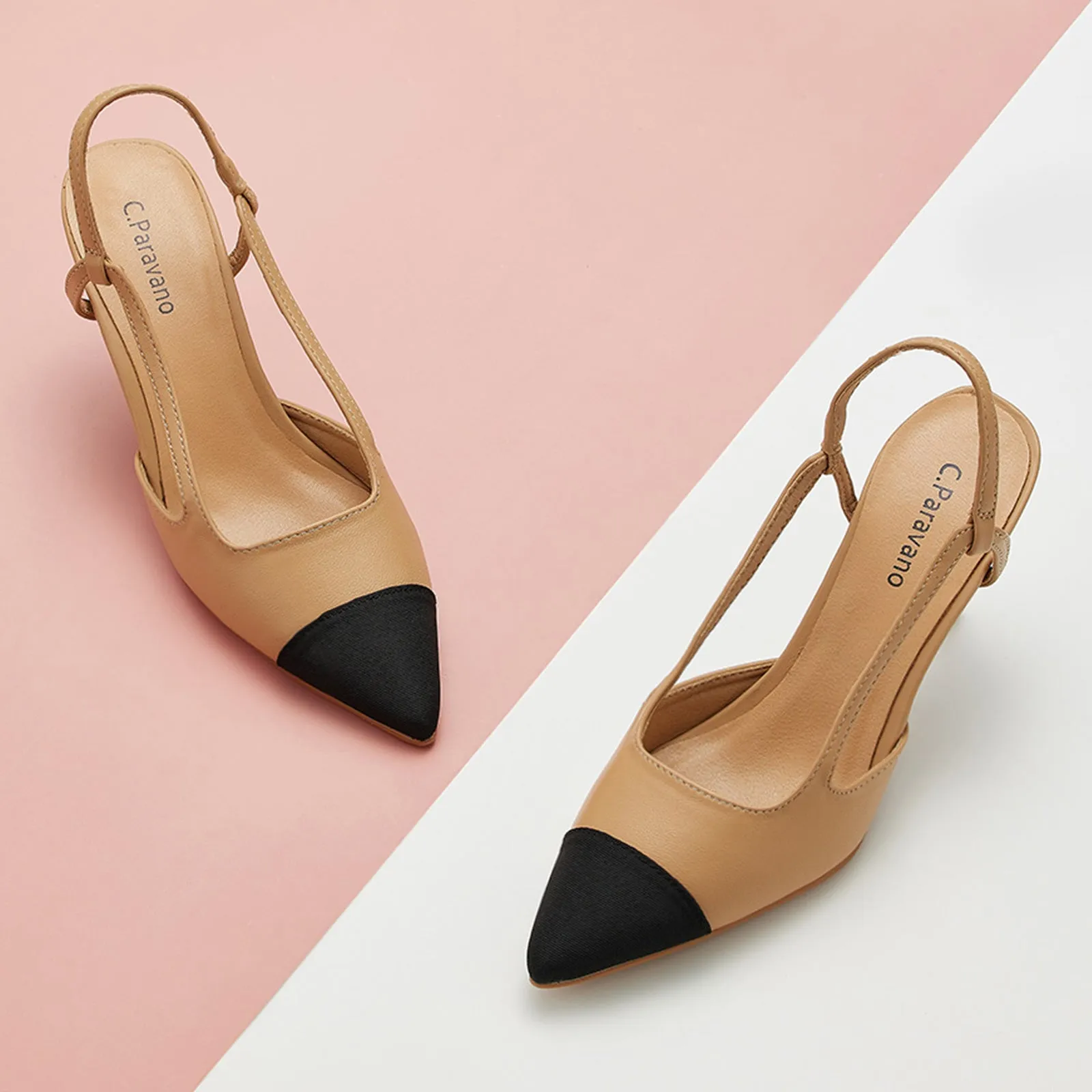 Cap-Toe Slingback Pumps (Helen)