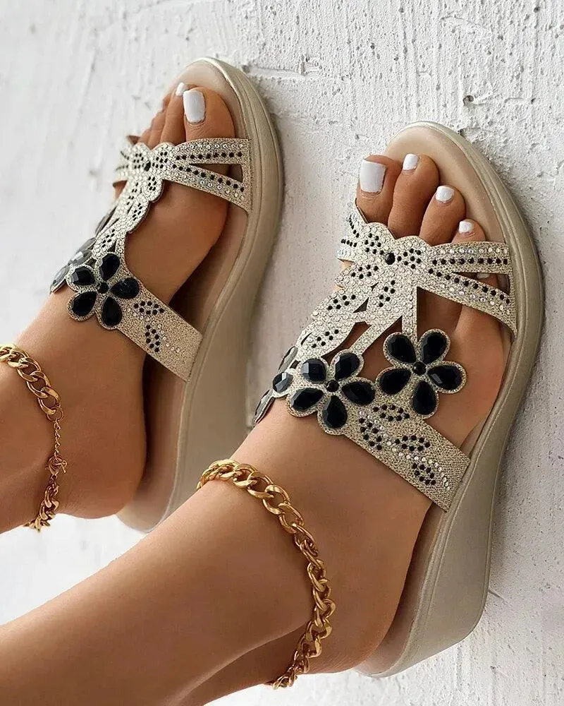 Casual Rhinestone Wedge Shoes