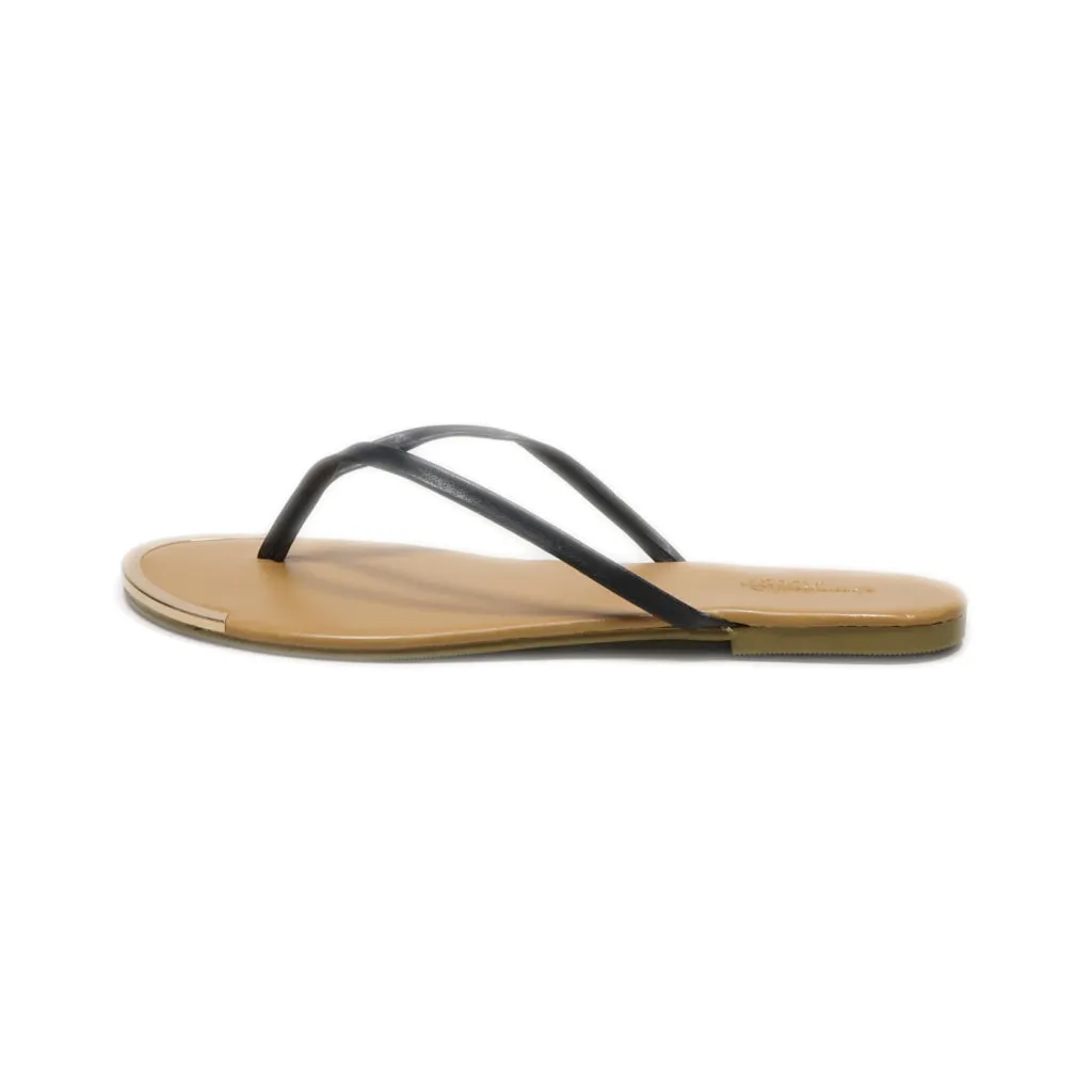 Charlotte Russe Flip Flops Leather Black Colour For Women