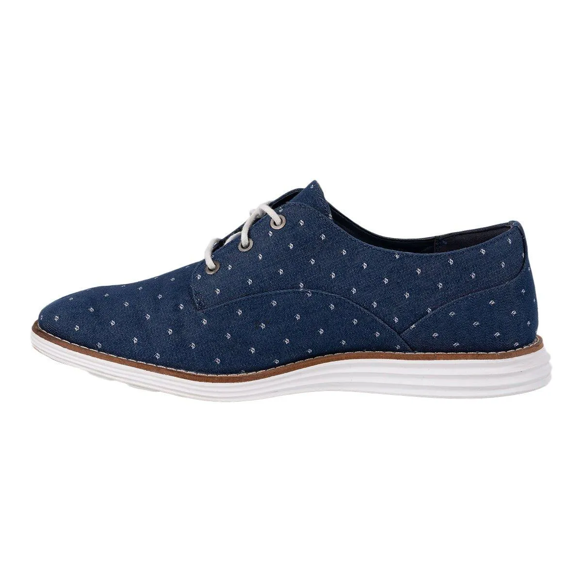 Cole Haan Grand Stitchlite Oxford Lace Ups Fabric Blue Colour For Women