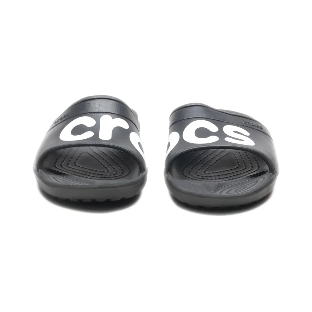 Crocs Classic Slide Graphic Sliders Eva Black Colour For Women