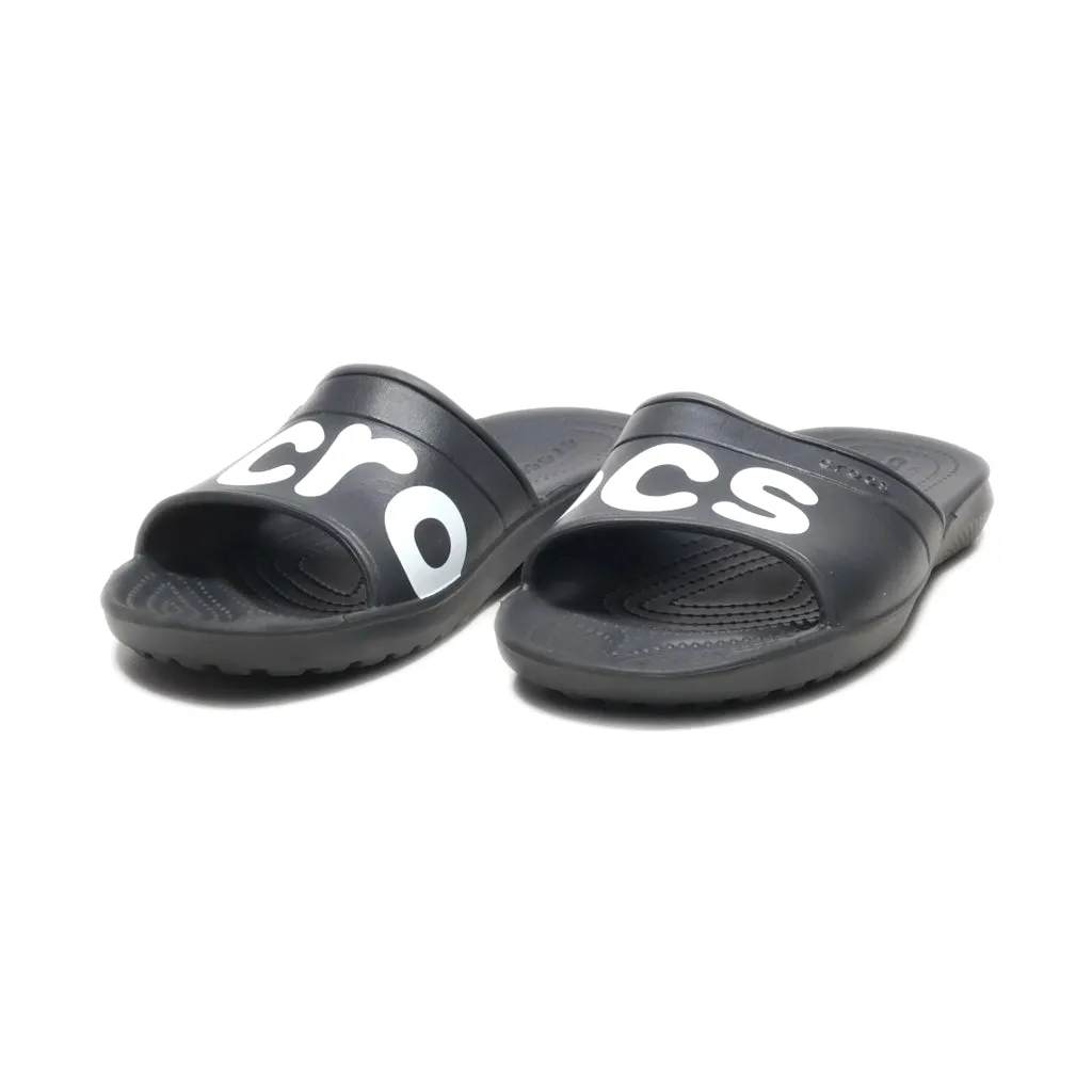 Crocs Classic Slide Graphic Sliders Eva Black Colour For Women