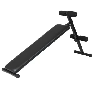 Decline Abdominal Core Workout Bench w/ Adjustable Height - Black