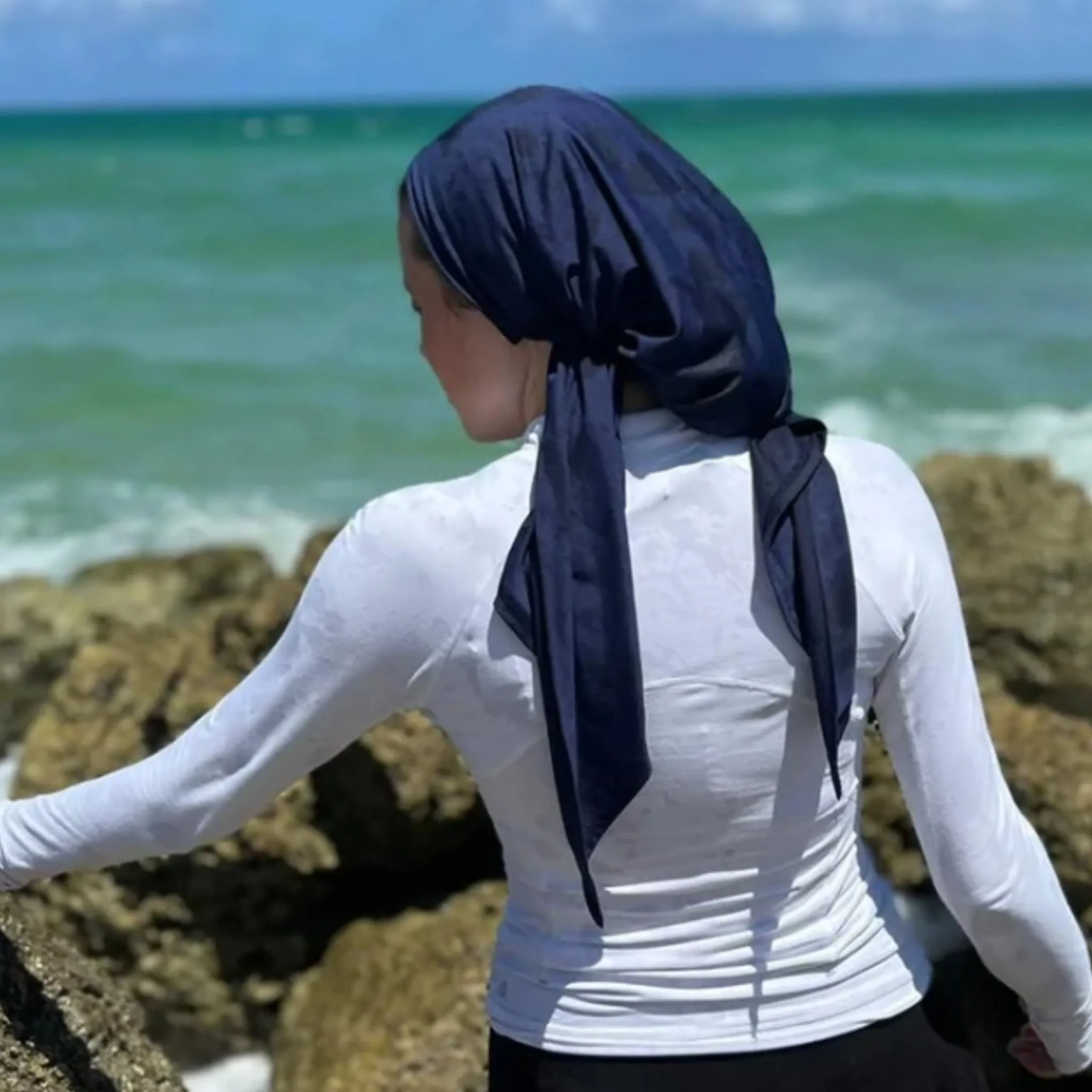 Dri Fit SB Pre-Tied Headscarf: Navy