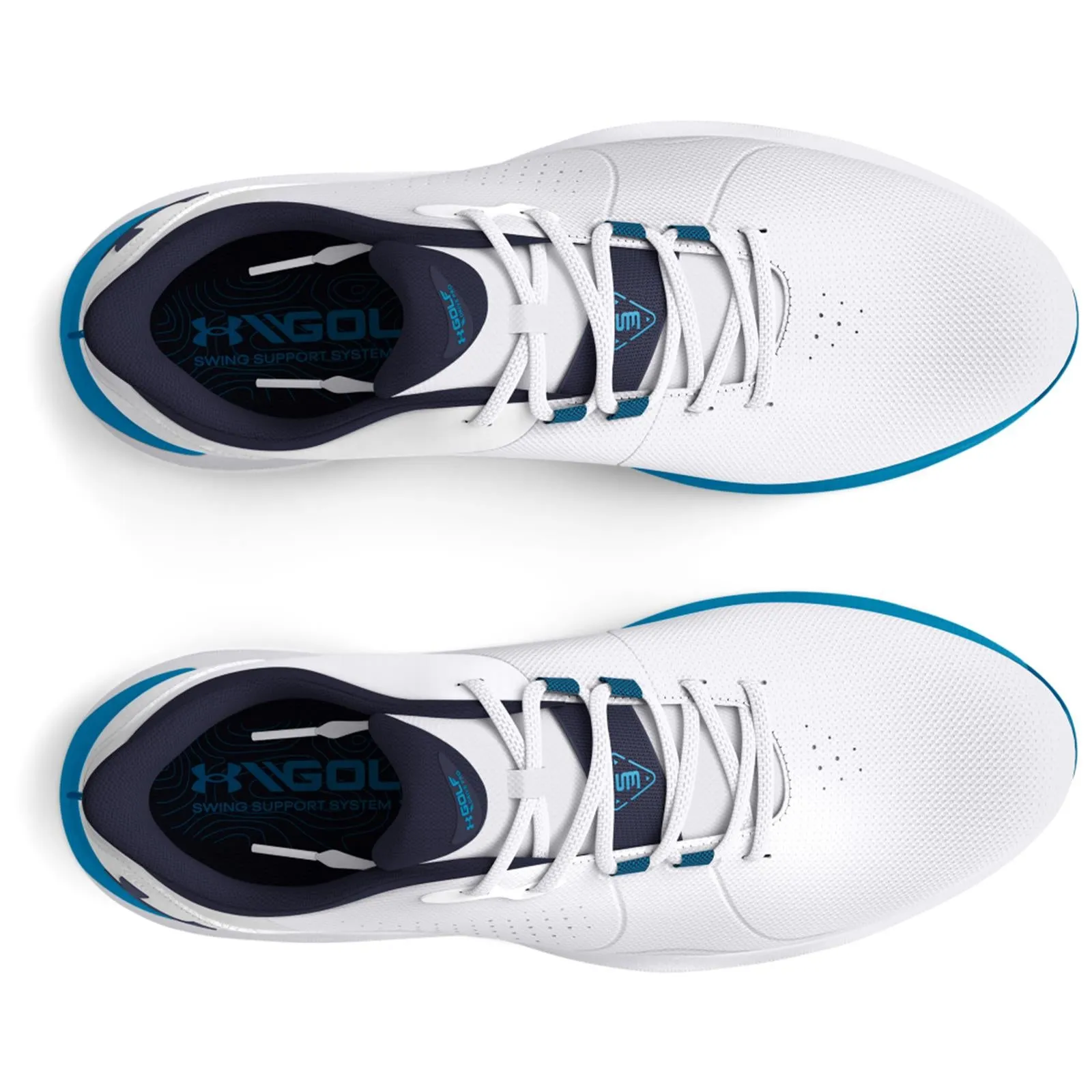 Drive Pro Wide Spiked Golf Shoes White/Navy - 2024