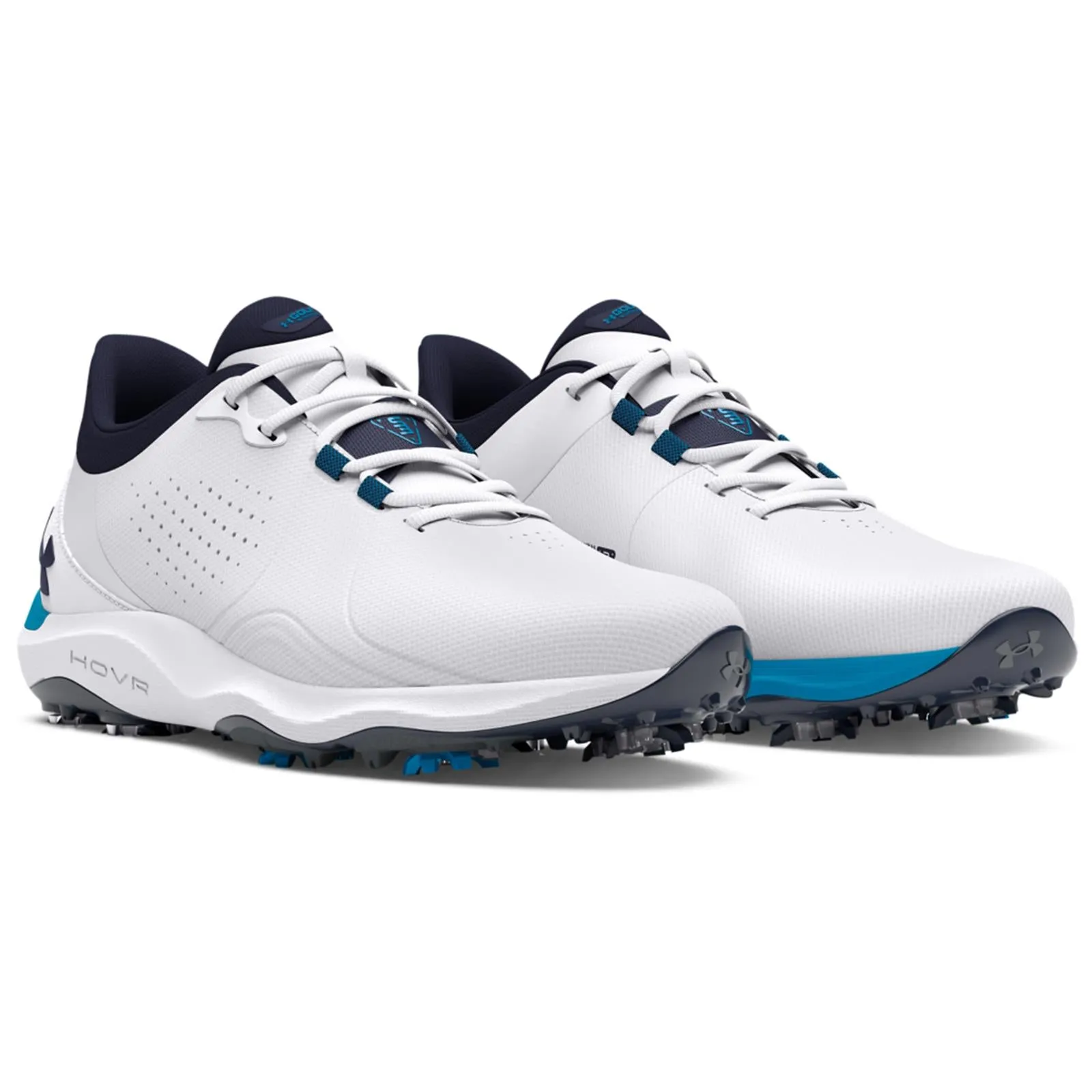 Drive Pro Wide Spiked Golf Shoes White/Navy - 2024