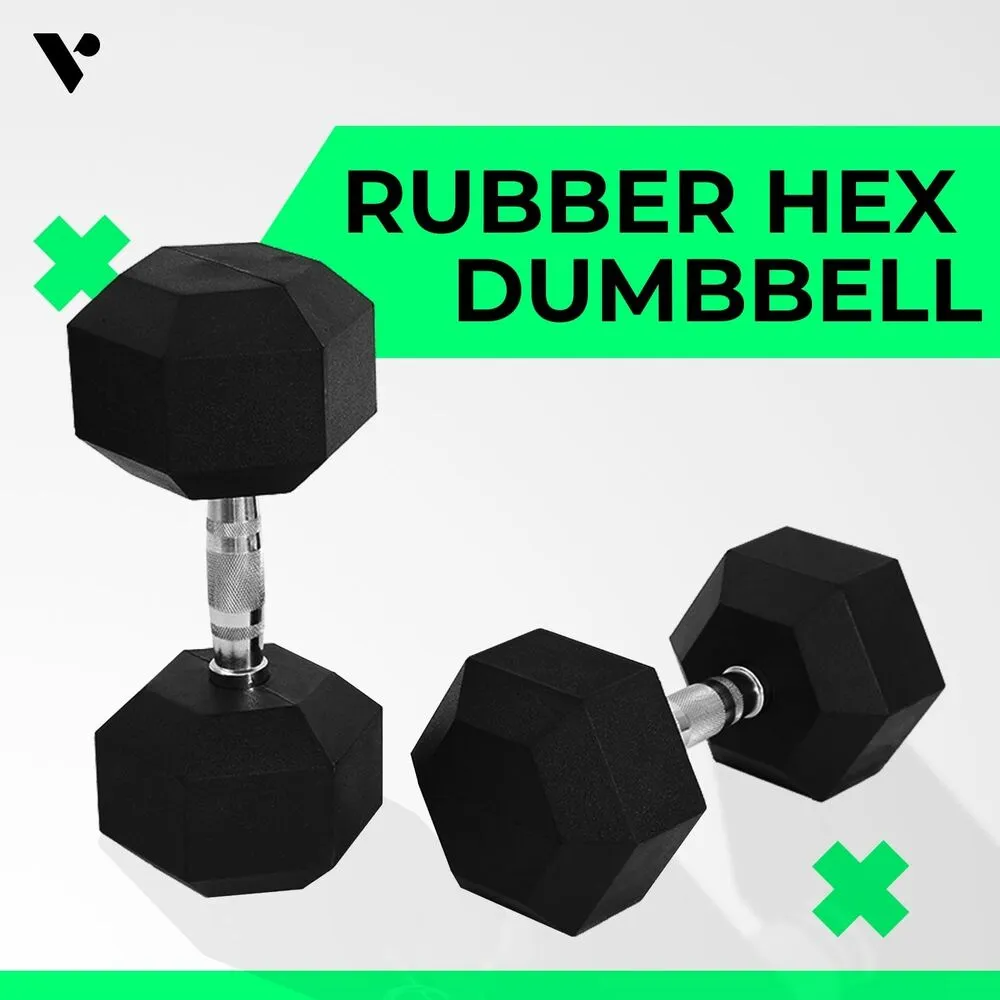 Durable Rubber Hex Dumbbells 30kg with Optimal Grip Verpeak