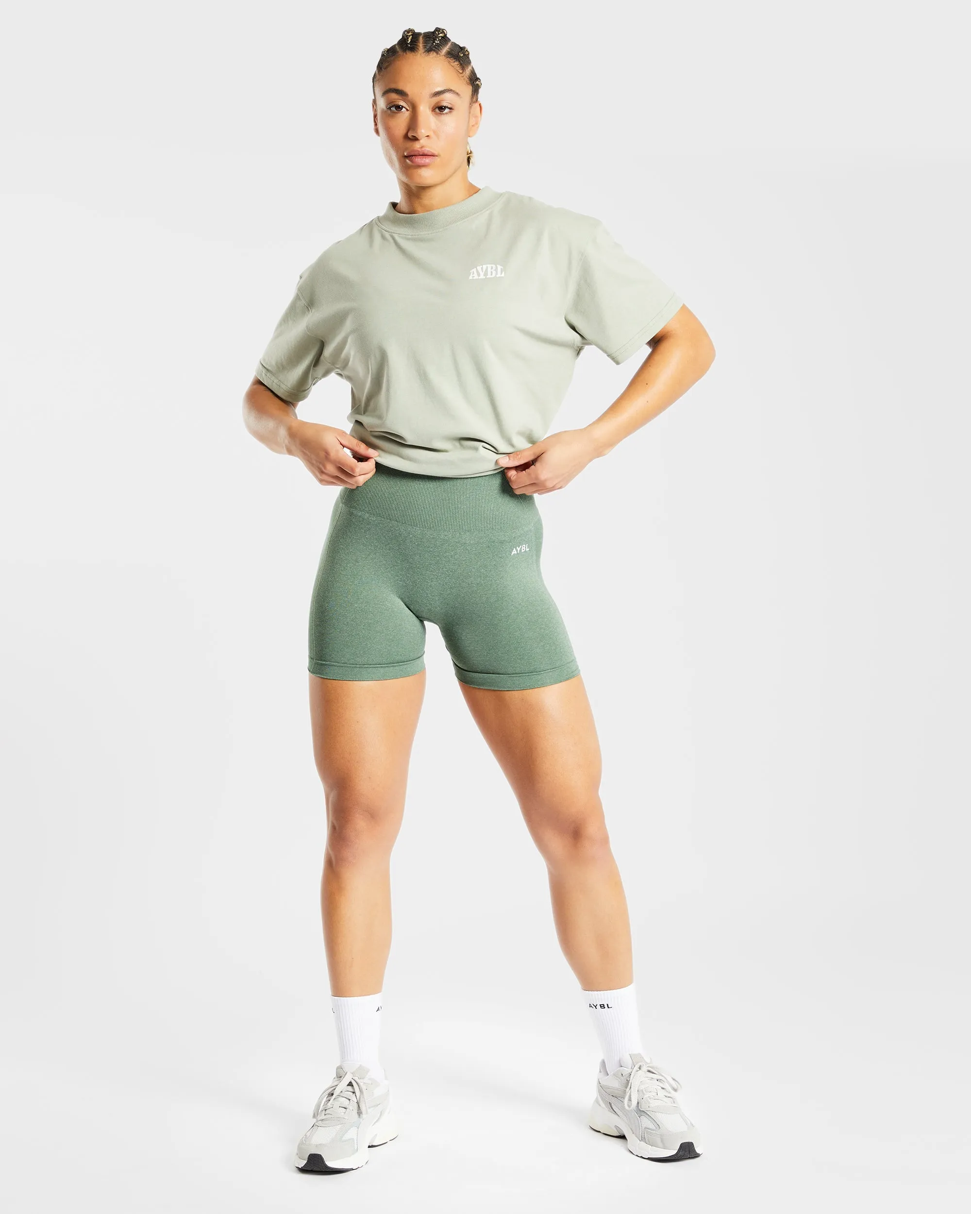 Empower Seamless Shorts - Olive Marl