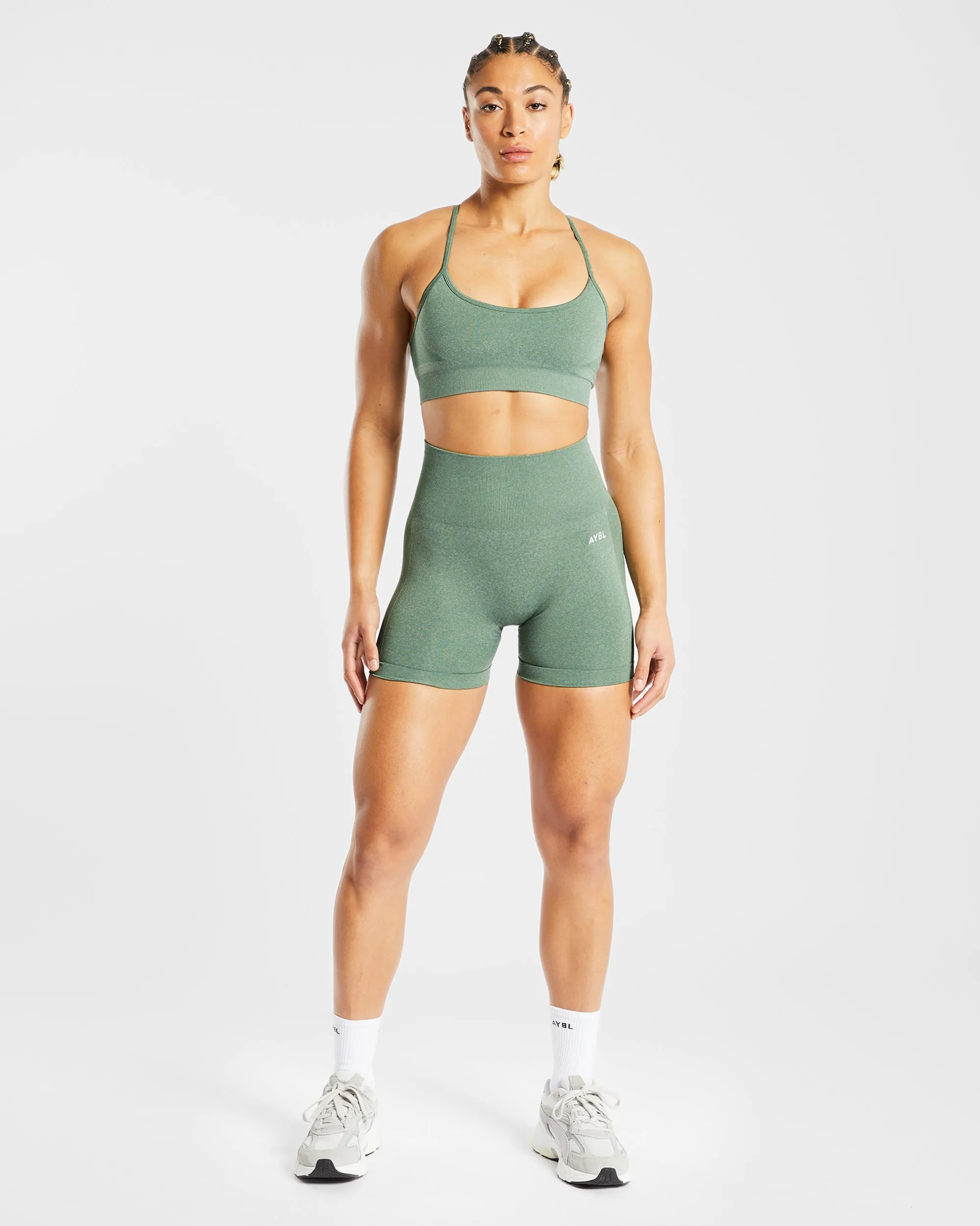 Empower Seamless Shorts - Olive Marl