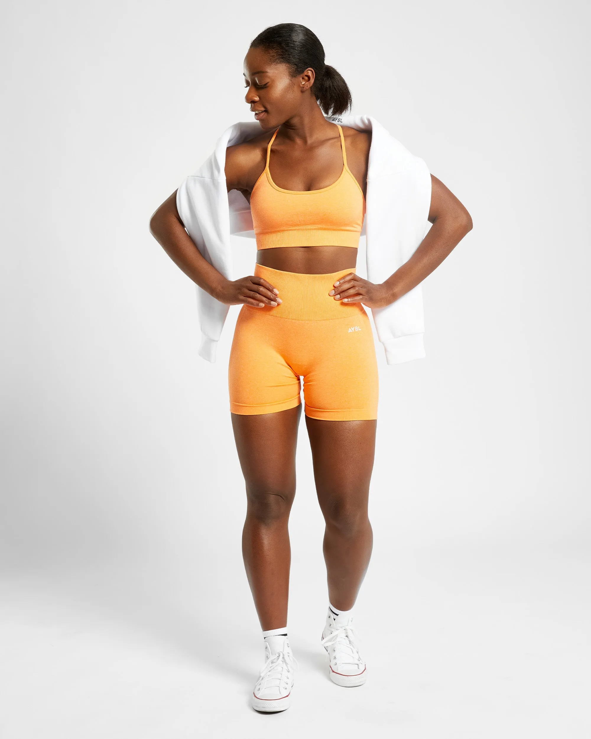 Empower Seamless Shorts - Orange Marl