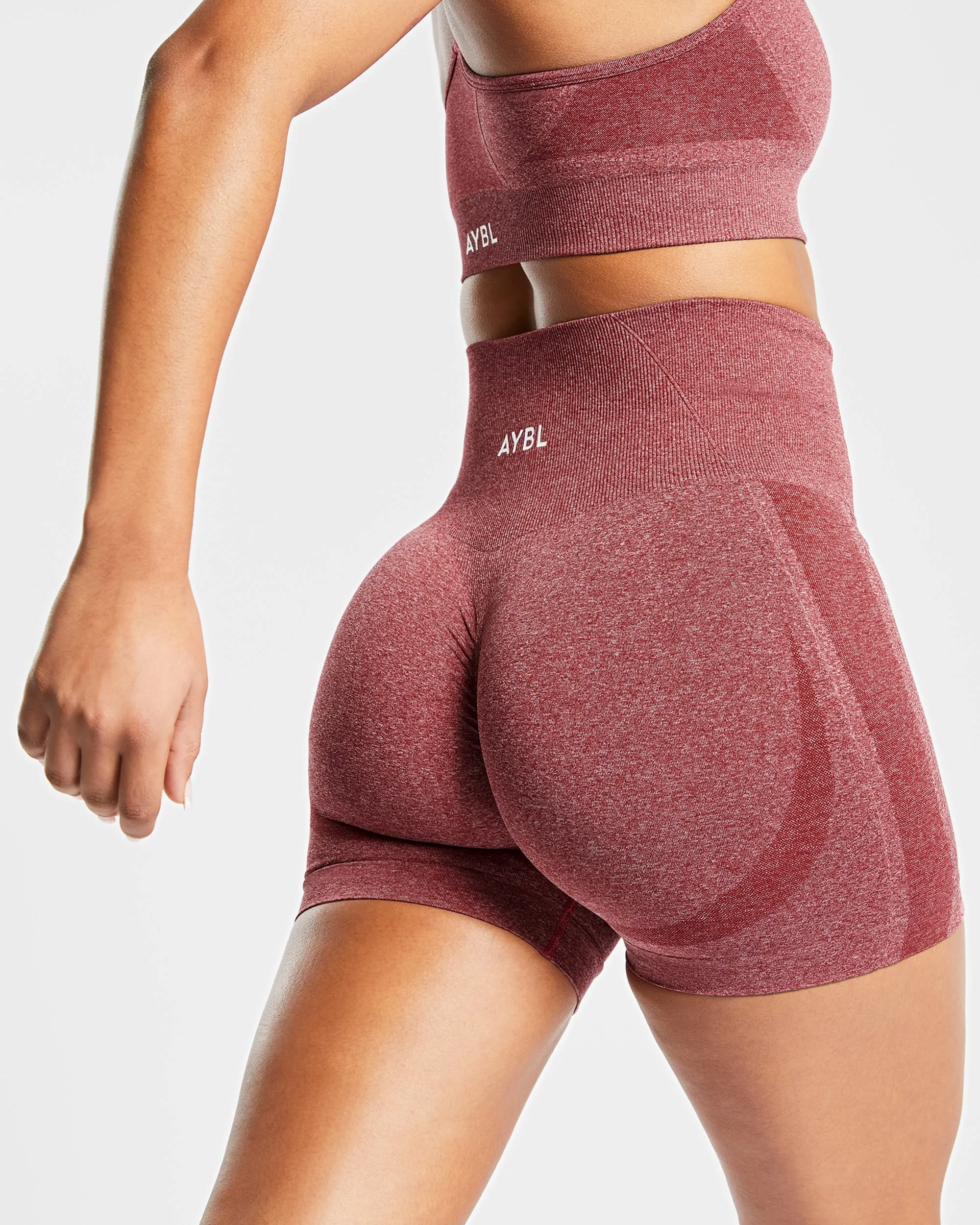 Empower Seamless Shorts - Red Marl