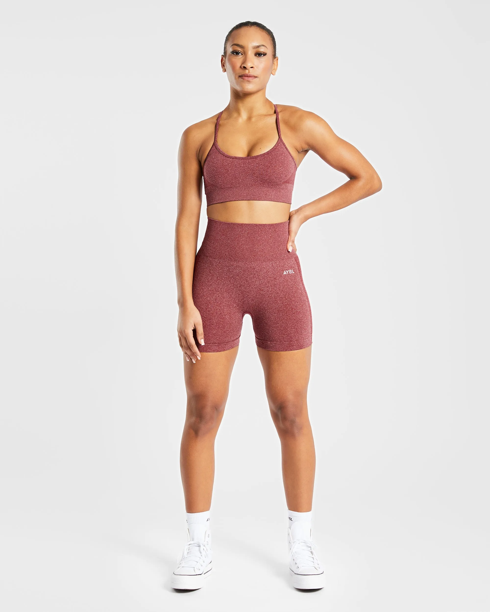 Empower Seamless Shorts - Red Marl